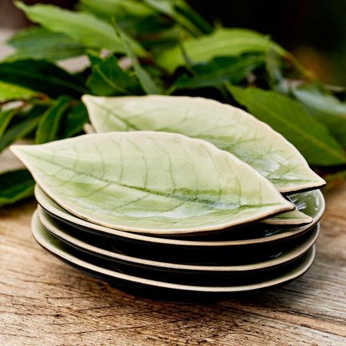 Блюдо Laurel leaf 17,8х5,7 см Costa Nova Riviera Tomate зеленое - 2 фото