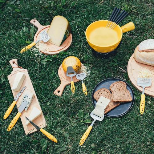 Набор для фондю керамический Boska Cheesy 8 пр желтый