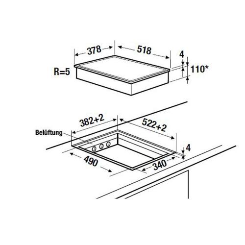 Индукционная варочная панель вок 37,8х51,8 см Kuppersbusch K.8 VKIW 3800.0 SR черная