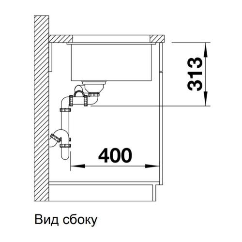 Кухонная мойка 55,5 см Blanco Subline 340/160-U темная скала