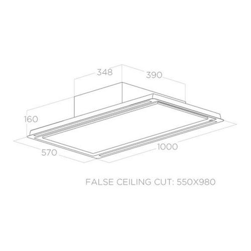 Встраиваемая вытяжка 100 см Elica Ceiling Hilight Glass H16 WH/A/100 белая