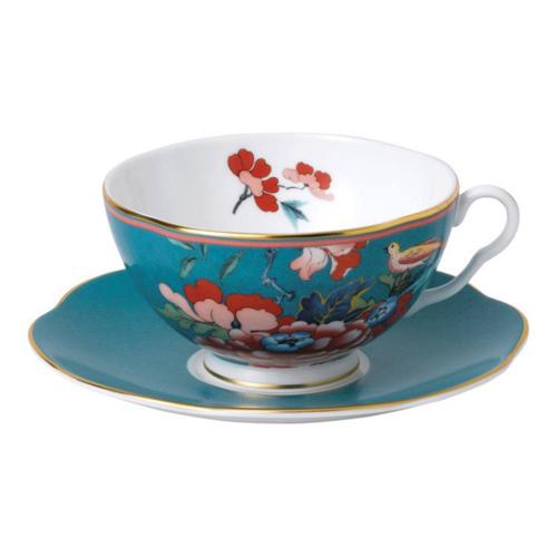 Чайная пара 320 мл Wedgwood Paeonia Blush зеленая