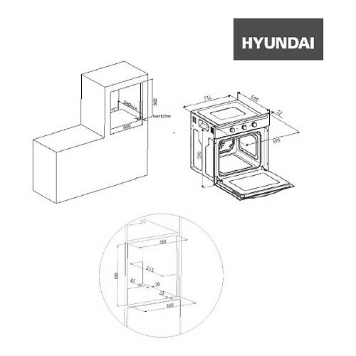 Духовой шкаф hyundai heo 6635 be бежевый