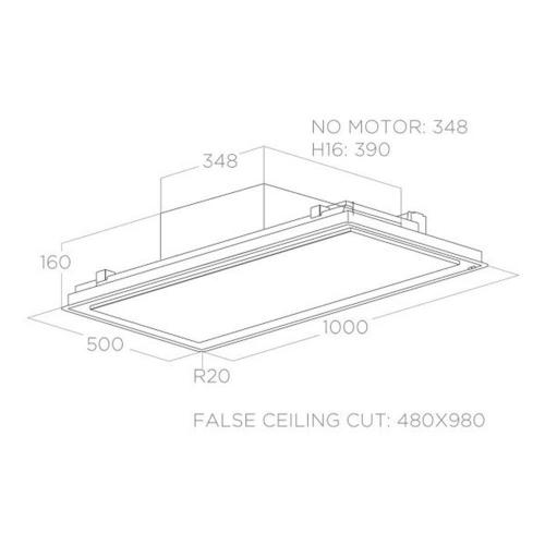 Встраиваемая вытяжка 100 см Elica Ceiling Illusion H30 BL MAT/A/100 черный матовый