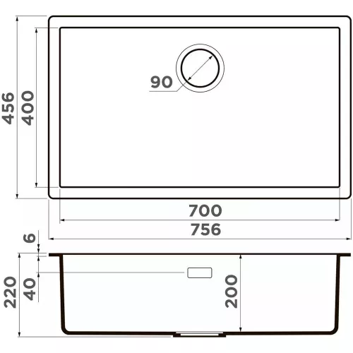 Кухонная мойка 75,6 см Omoikiri Yamakawa 75T-U/I-BL черный - 2 фото