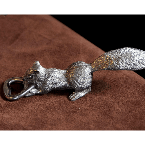 Открывалка для бутылок Белка 15 см Vagabond House Woodland Creatures серебряная