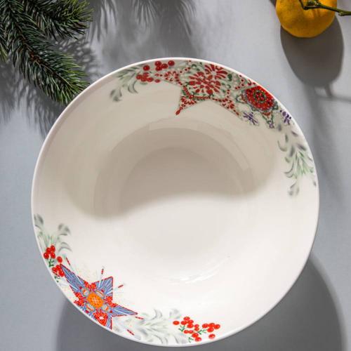 Салатник 24 см Mix&Match Home Happy Star белый