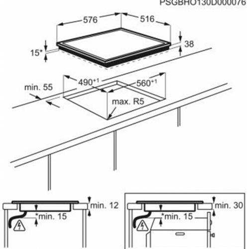 Электрическая варочная панель 57,6х51,2 см Electrolux EHF46547XK черная