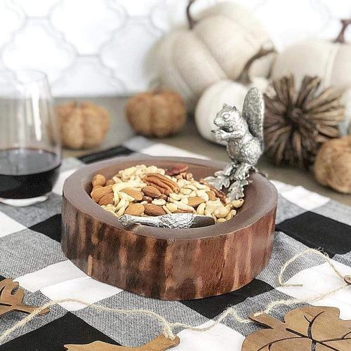 Чаша для орешков Белка 21,5х18 см Vagabond House Woodland Creatures коричневая