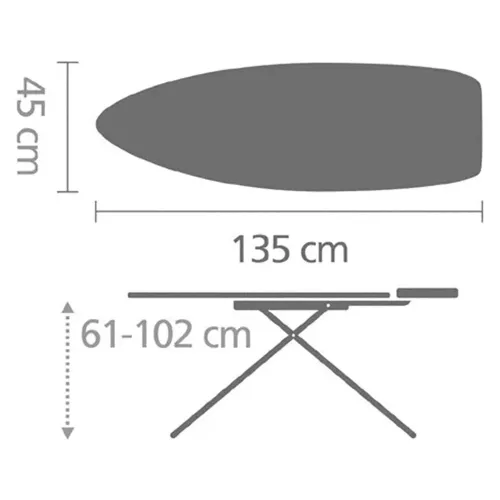 Гладильная доска 135х45 см Brabantia черная