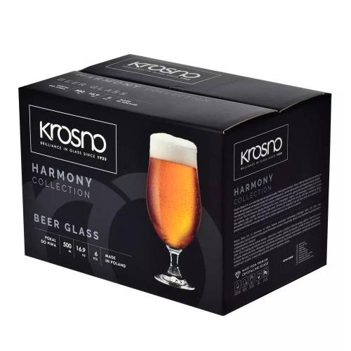 Набор бокалов для пива Krosno Harmony 6 пр прозрачный