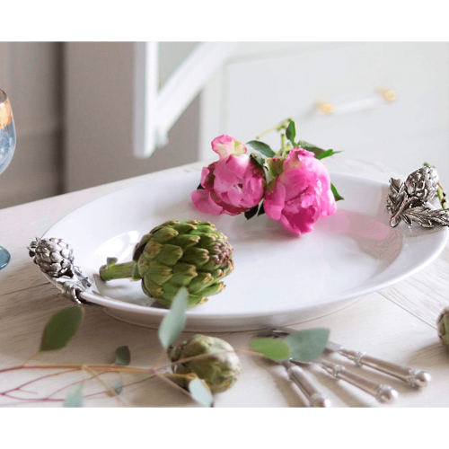 Блюдо овальное Артишок 25х40 см Vagabond House Farmer's Market белое