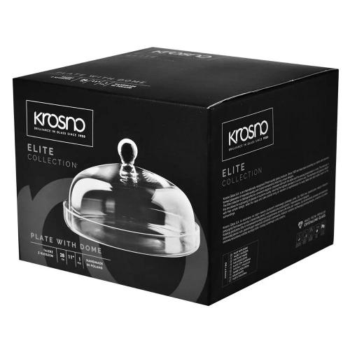 Блюдо сервировочное с крышкой 28х17 см Krosno Elite прозрачное