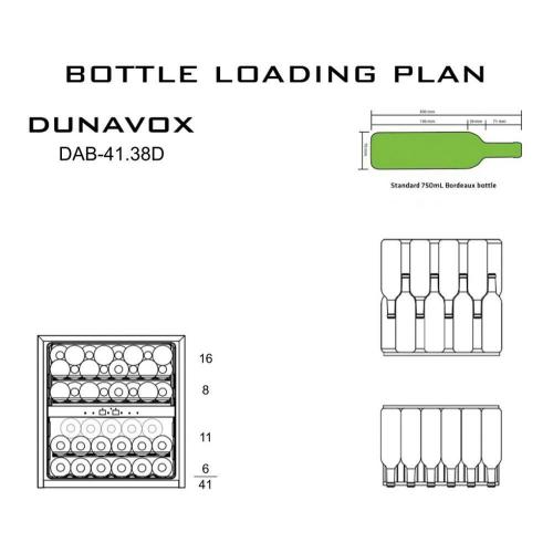 Встраиваемый винный шкаф на 41 бутылок Dunavox DAB-41.83DB черный