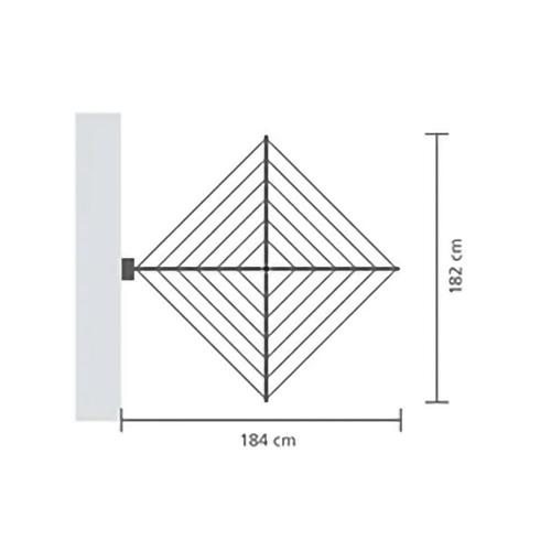 Сушилка для белья 182х180 см Brabantia WallFix стальная