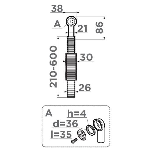 Перелив Omoikiri OV-1-R-GB графит