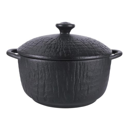 Бульонница 500 мл d 14 см h7 см с крышкой Black Raw Wood P.L. Proff Cuisine (min 6 шт)