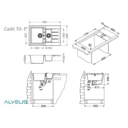 Кухонная мойка 79 см Alveus Cadit 70 Arctic