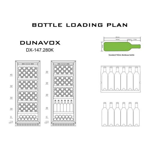 Винный шкаф на 147 бутылок Dunavox DX-147.280K