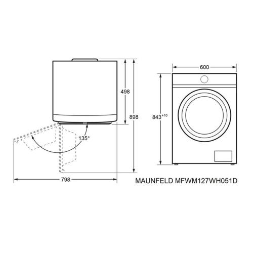 Стиральная машина 60 см на 7 кг Maunfeld MFWM127WH051D белая