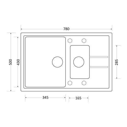 Кухонная мойка 78 см Kuppersberg Modena 1,5B1D Black - 2 фото