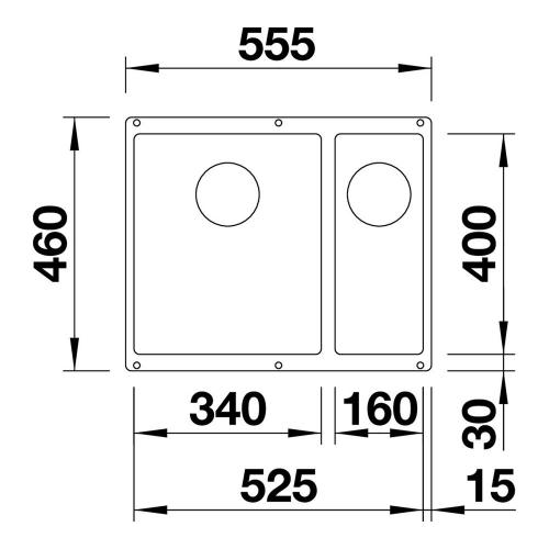 Кухонная мойка 55,5 см Blanco Subline 340/160-U черная - 4 фото