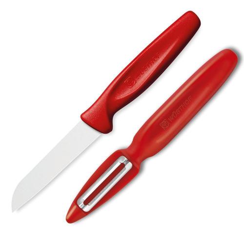 Набор ножей для чистки и нарезки овощей и фруктов Wusthof красный