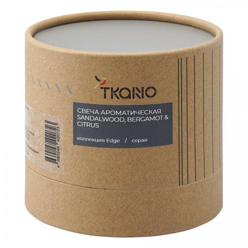 Свеча ароматическая Sandalwood, Bergamot & Citrus 7,5 см Tkano Edge серая