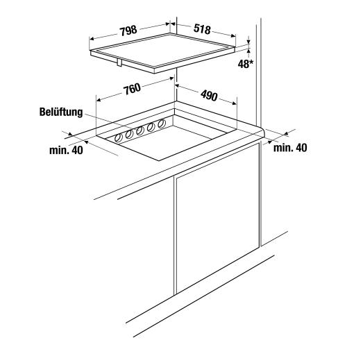 Индукционная варочная панель 79,8х51,8 см Kuppersbusch K.8 KI 8810.0 SR черная