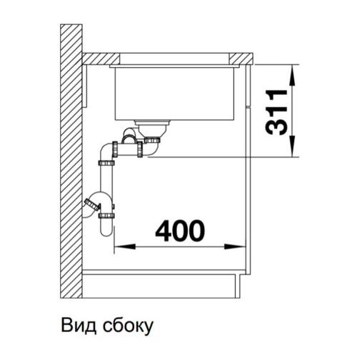 Кухонная мойка 56,7 см Blanco Subline 350/150-U черная