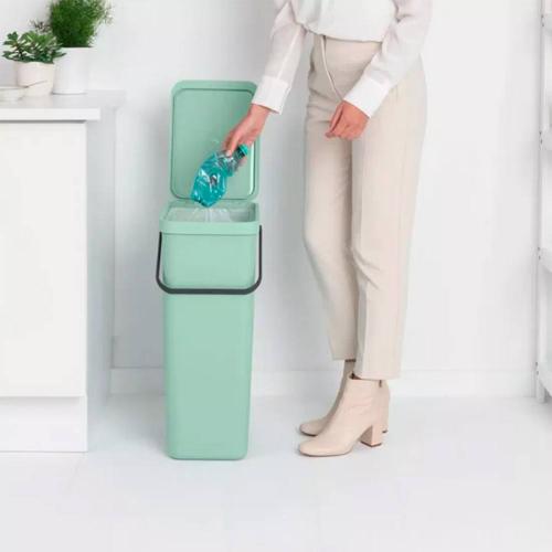 Ведро для мусора 40 л Brabantia Sort & Go зеленое