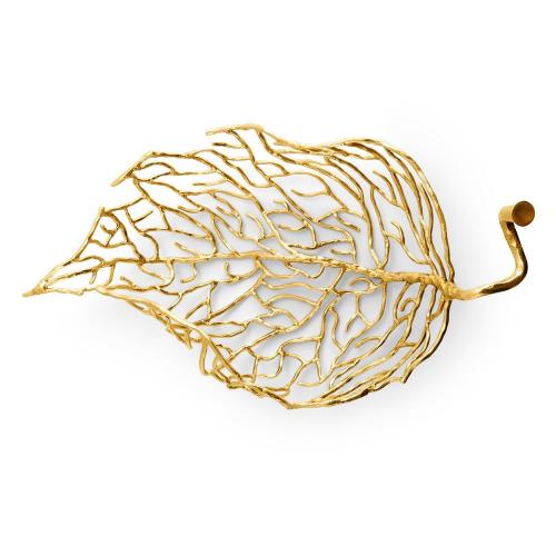Сервировочное блюдо 44,5х27 см Michael Aram Autumn Leaf золотое
