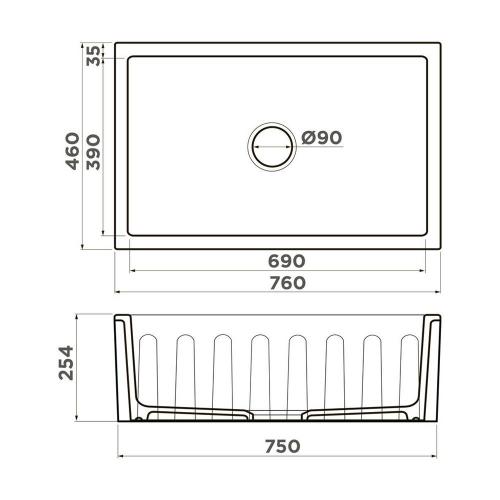 Кухонная мойка 76 см Omoikiri Mikura 76-WH белая - 3 фото