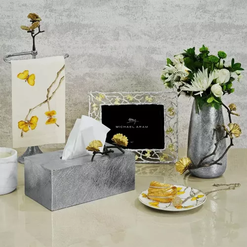 Салфетница 22х22 см Michael Aram Golden Gingko стальная