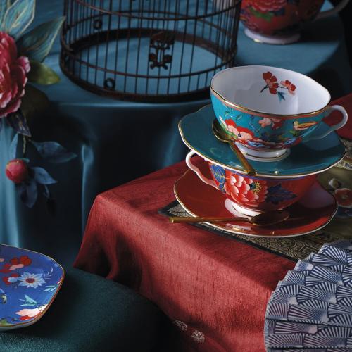 Чайная пара 320 мл Wedgwood Paeonia Blush зеленая
