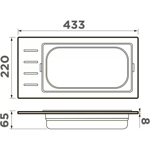 Контейнер для мойки 22x43,3 см 9,4 л Omoikiri DC-01-1-GB графит