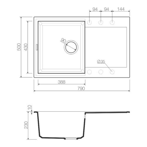 Кухонная мойка 79 см Omoikiri Solidity Sakaime 79-BE ваниль - 2 фото