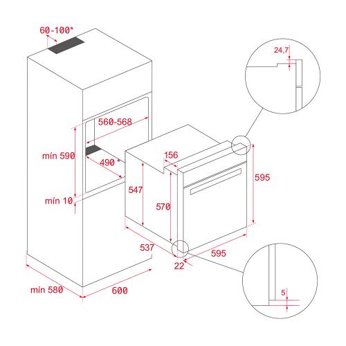 Электрический духовой шкаф 60 см Teka Urban HLB 8510 P черный