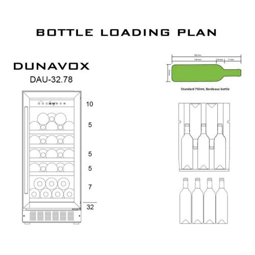 Встраиваемый винный шкаф на 32 бутылок Dunavox DAU-32.83B черный