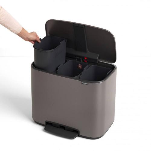 Мусорный бак 34 л Brabantia Bo Pedal Bin серый