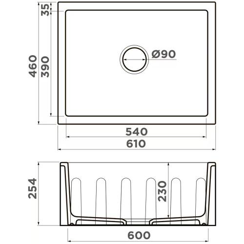 Кухонная мойка 61 см Omoikiri Mikura 61-WH белая - 5 фото