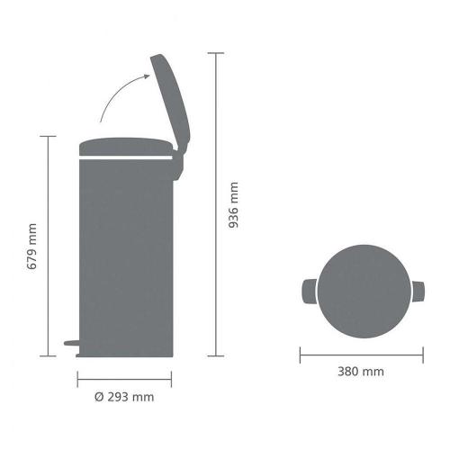 Мусорный бак с педалью 30 л Brabantia NewIcon стальной