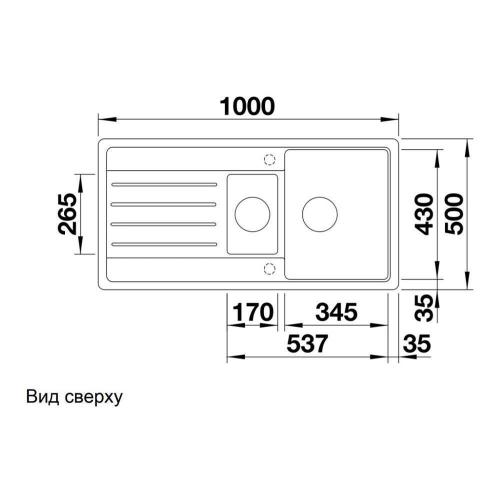 Кухонная мойка 100 см Blanco Legra 6 S антрацит - 3 фото