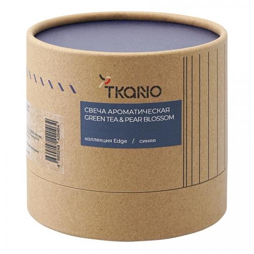 Свеча ароматическая Green tea & Pear blossom 7,5 см Tkano Edge синяя