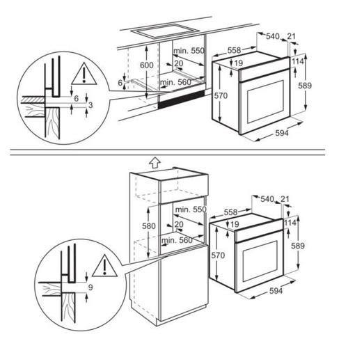 Электрический духовой шкаф electrolux okf5c50x черный