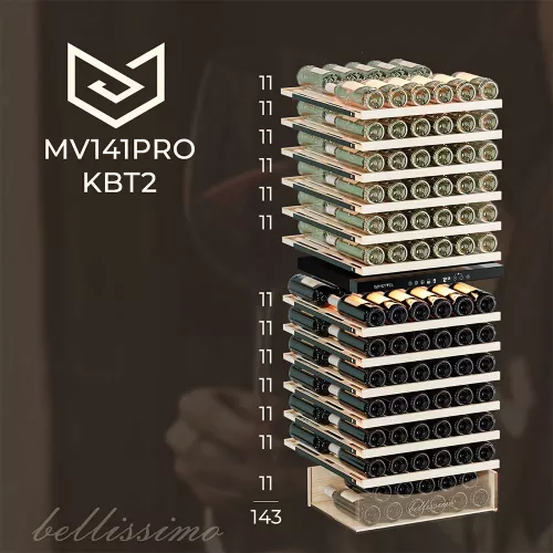 Винный шкаф Meyvel на 143 бутылки Meyvel MV141PRO-KBT2 черный