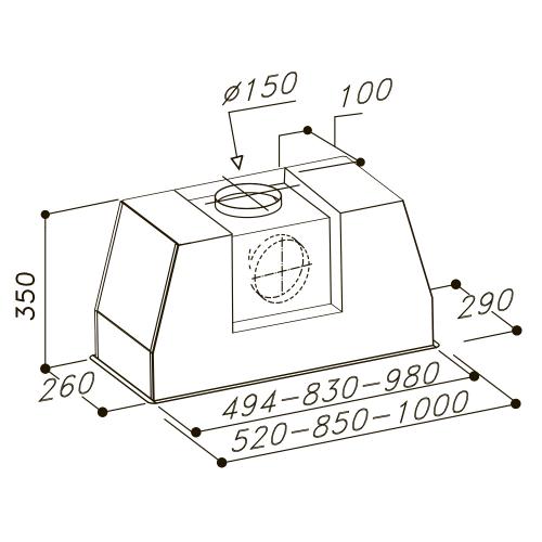 Встраиваемая вытяжка 100 см Sirius SL 906-L 100 стальная