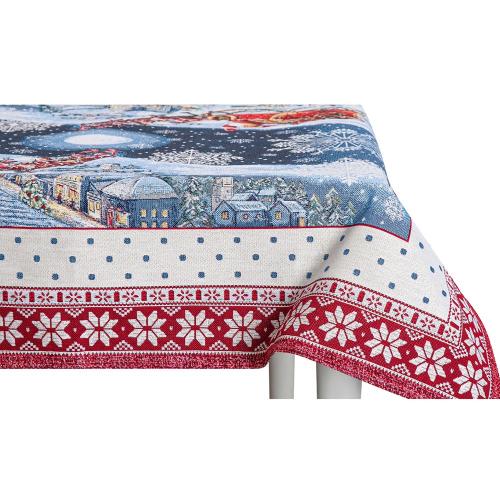 Скатерть 100х100 см Mix&Match Новогодний гость красная
