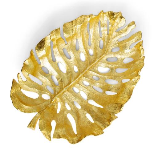 Сервировочное блюдо 57х41х11 см Michael Aram New Leaves золотое