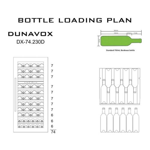 Встраиваемый винный шкаф на 74 бутылок Dunavox DX-74.230DW белый